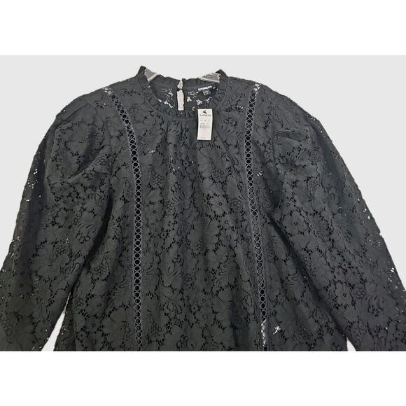 EXPRESS ~Woman Size XL~ Black Lace Career to Evening Wear Top Blouse NWT. - Picture 11 of 16